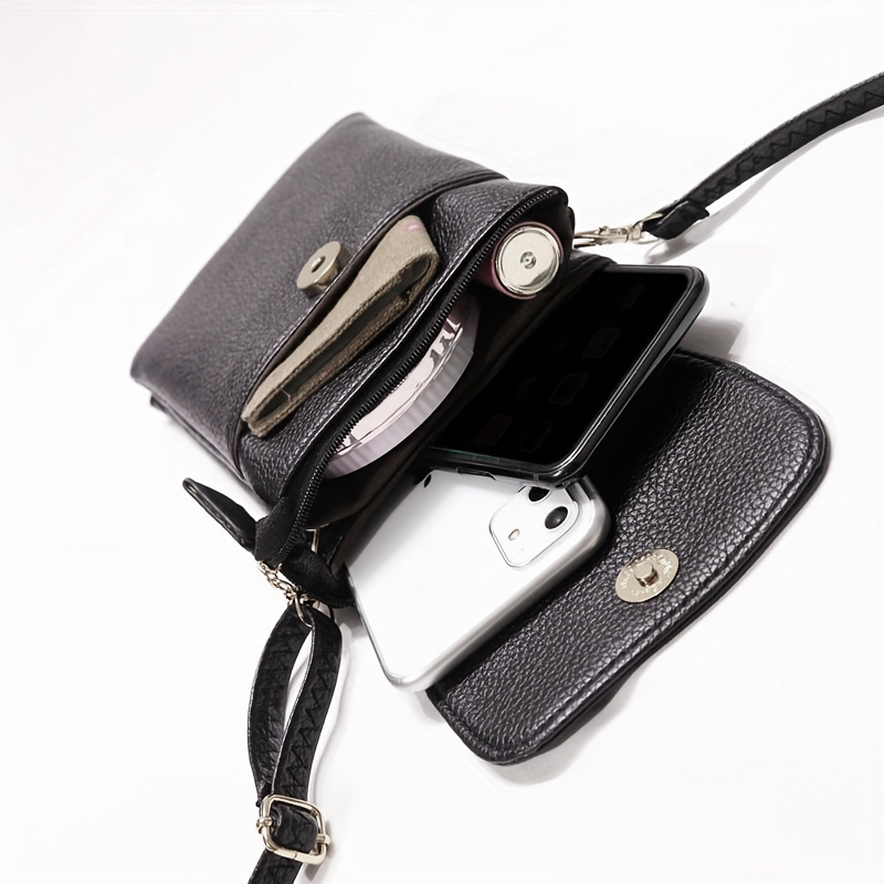 Place Card Holder - Women Leather Crossbody Phone Bag Small