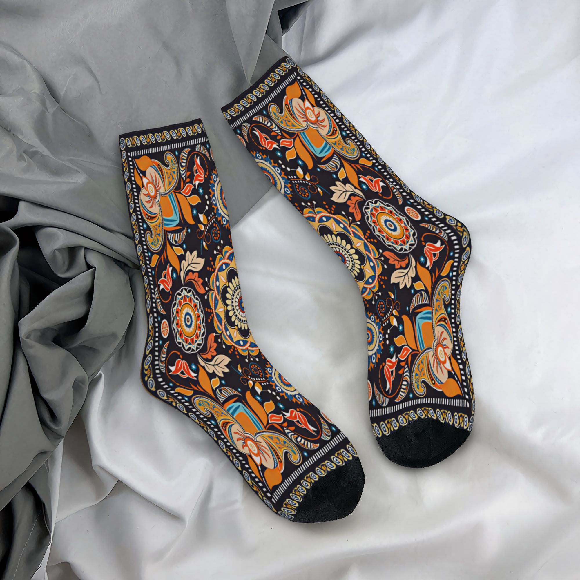 Navy Orange Folk Floral Mandal - огляд і ціна Good Floral & Wedding Decor Supply