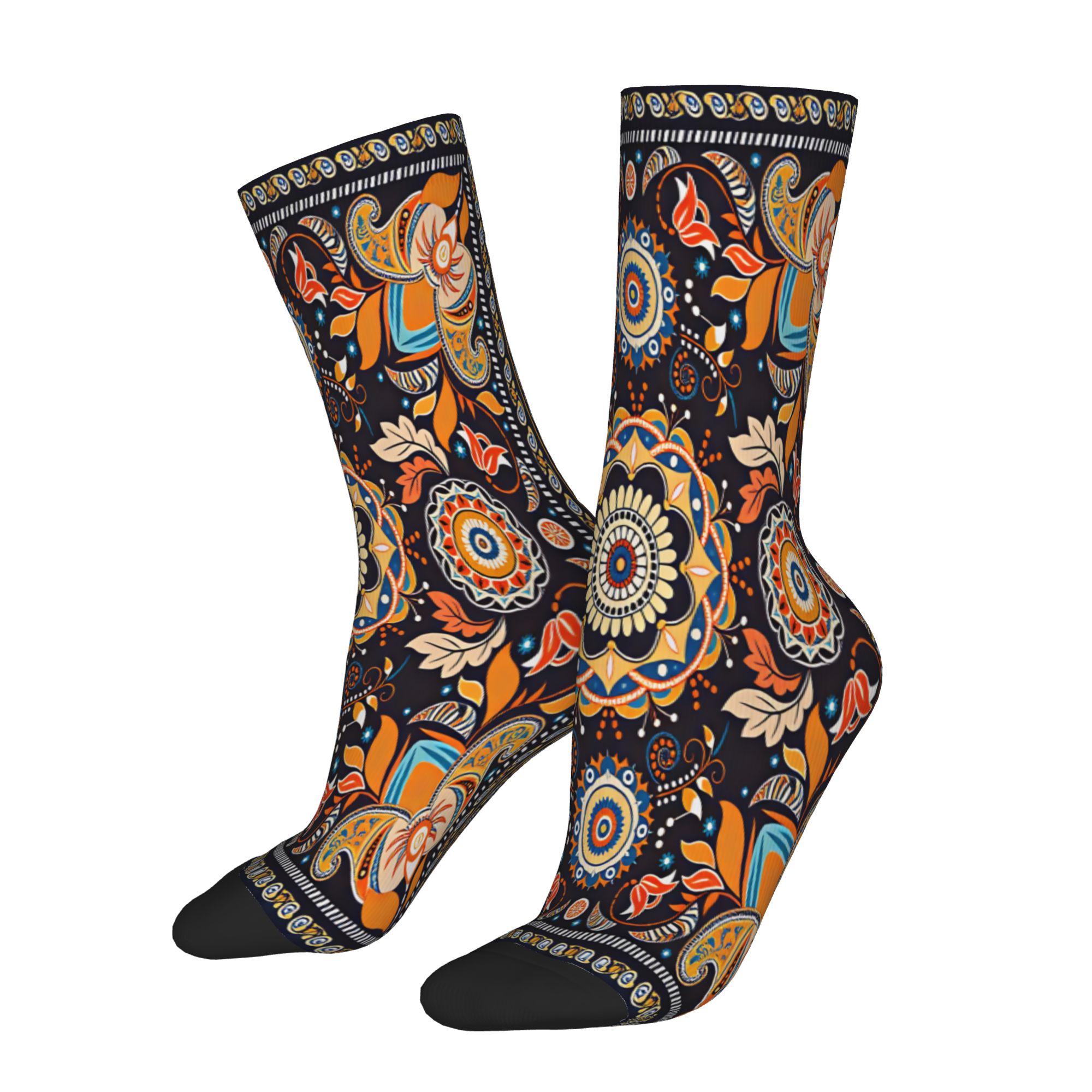 Navy Orange Folk Floral Mandal - огляд і ціна Good Floral & Wedding Decor Supply