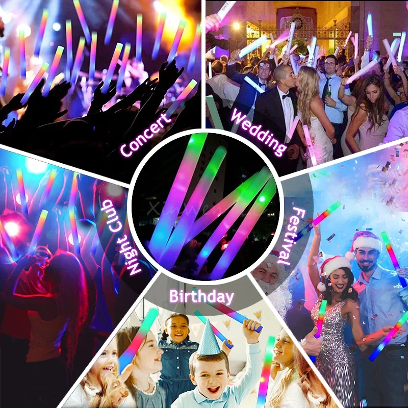 20/30/40Pcs RGB LED Glow Foam  - огляд і ціна Wedding Supply Bulk