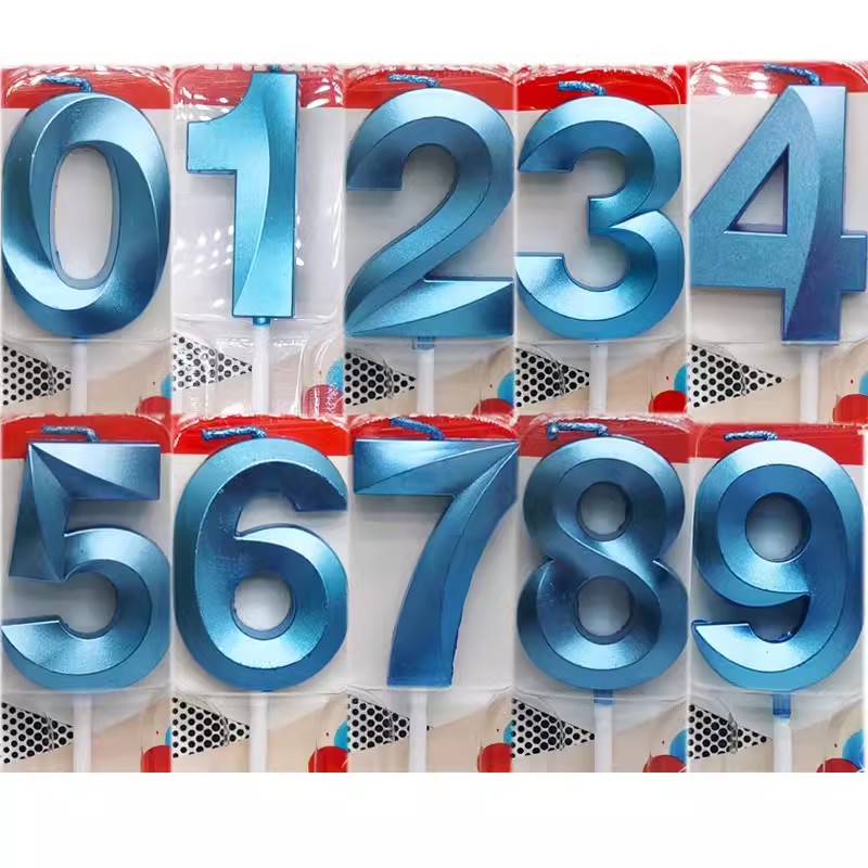 Blue Number Cake Candles 0 1 2 - огляд і ціна Unity Candle Set