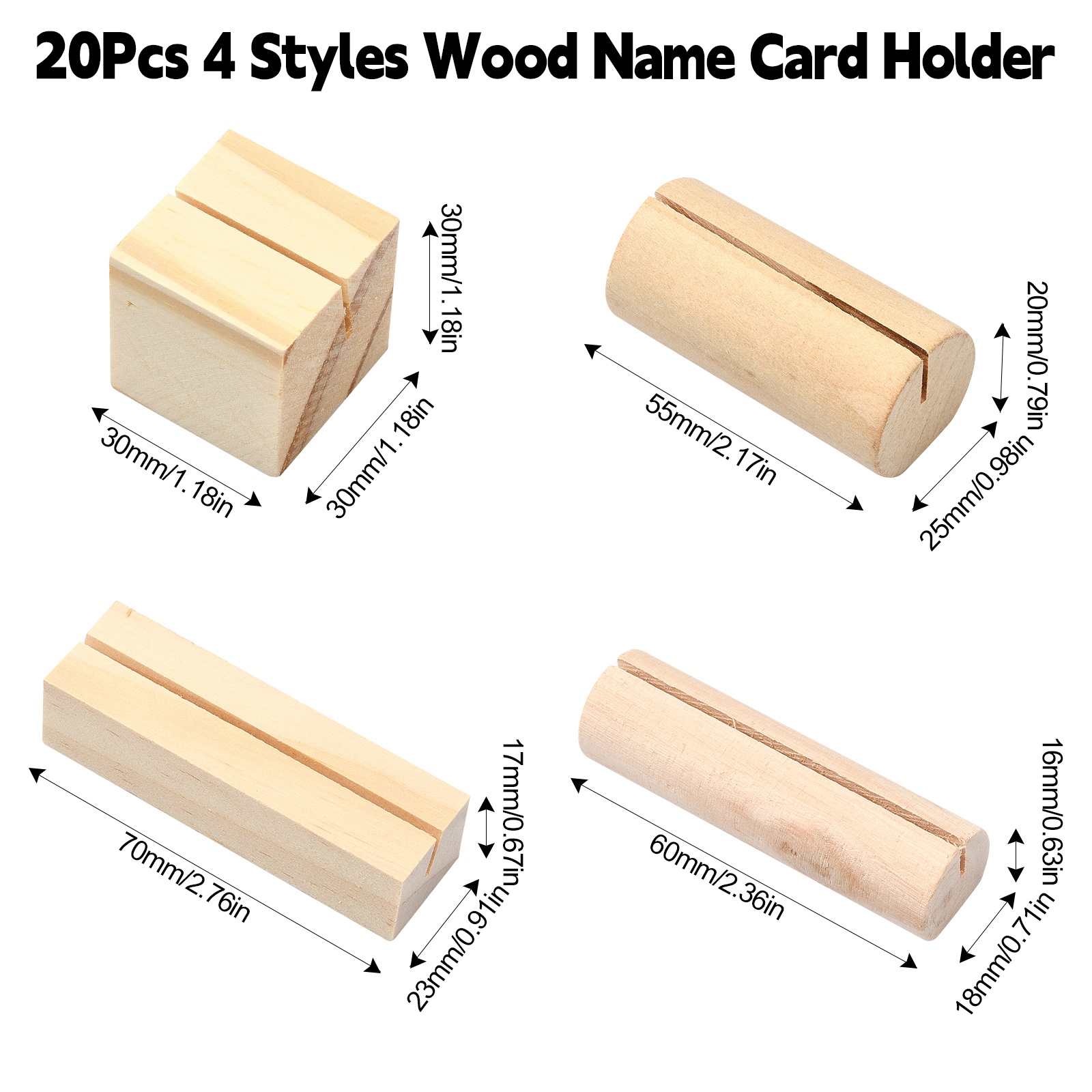 20Pcs 4 Styles Wooden Place Ca - огляд і ціна Place Card Holder